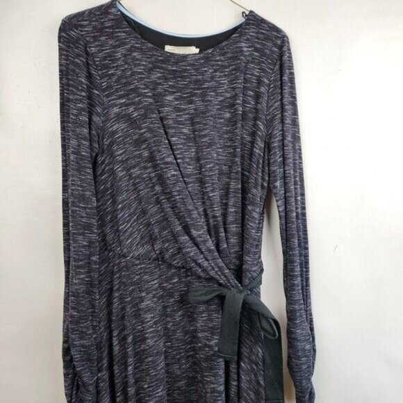 Anthropologie Saturday Sunday Womens Mini Dress Size Small Gray Tie Waist Office - Picture 3 of 8